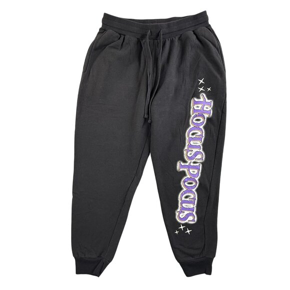 Disney Hocus Pocus Pants Womens Large Black Joggers Sweatpants Halloween 29x26 - Picture 1 of 16